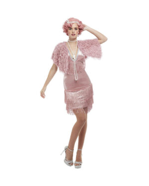 20`s Pink Flapper Charleston Kostüm L