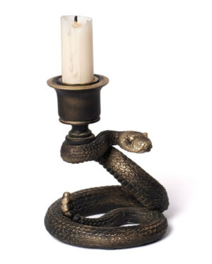 Antik Goldfarbene Schlange als Kerzenständer 11