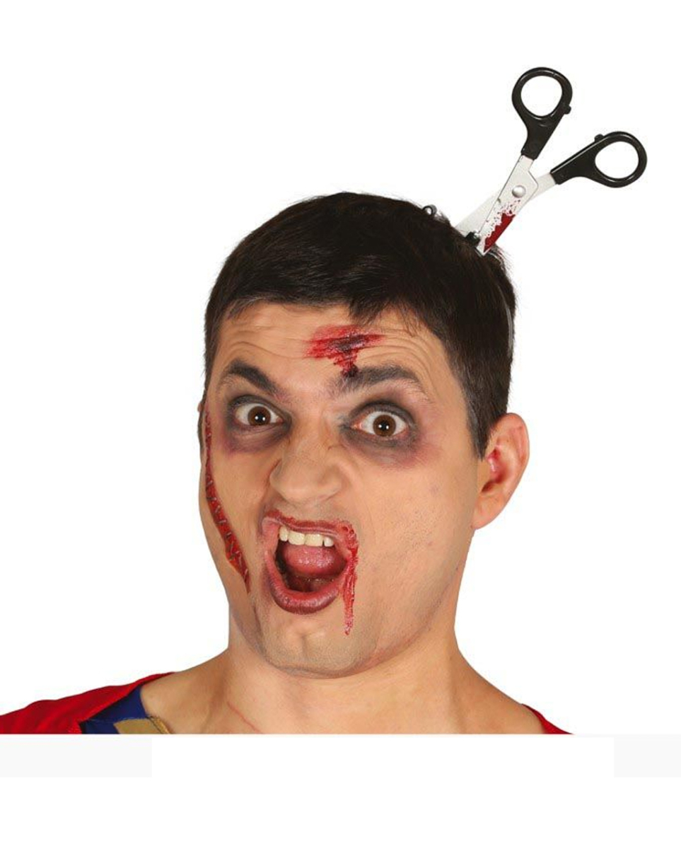 Blutige Schere Halloween Haarreif 1 Blutige Schere Halloween Haarreif