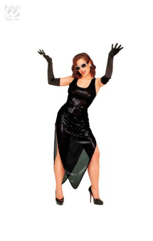 Celebrity Pailletten Kleid schwarz M / 38