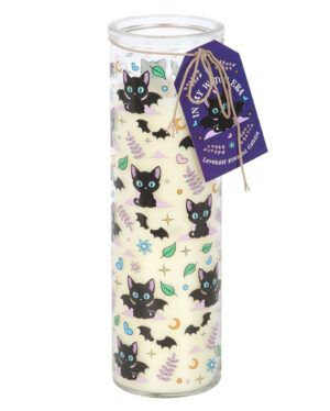 Cute & Creepy Lavenderkerze mit Katzenmotiv 20cm