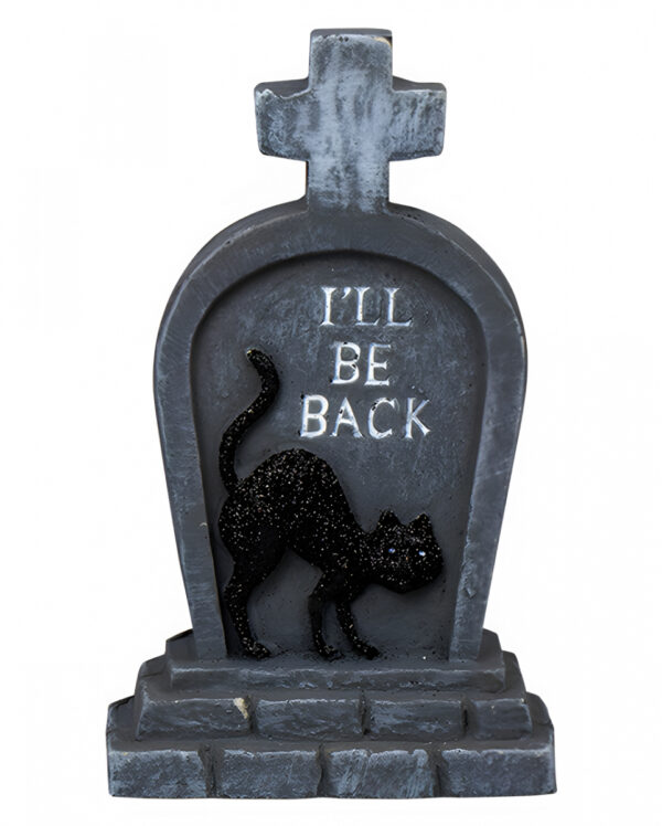 Deko Grabstein mit Katze I'll Be Back 14