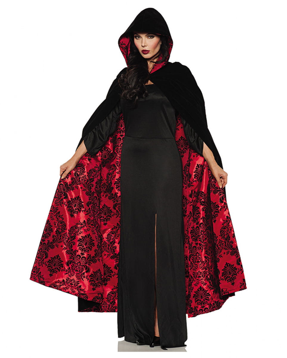 Deluxe Satin Samt Cape schwarz/rot 1 Deluxe Satin Samt Cape schwarz/rot