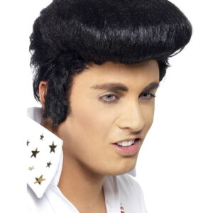 Elvis Perücke mit Koteletten für Karneval & Fasching