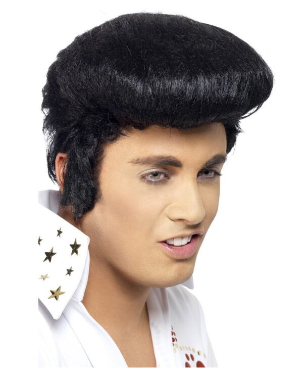 Elvis Perücke mit Koteletten für Karneval & Fasching