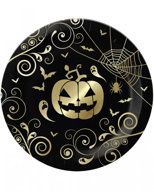 Extravagante Halloween Kürbis Pappteller 6 St. ✯✯