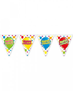 Farbenfrohe Happy Birthday Wimpelgirlande 6m