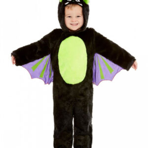 Flauschiger Fledermaus Onesie für Kinder für Halloween & Fasching M