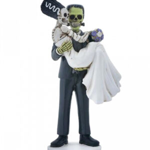 Frankenskull & Braut Statue 20cm  Skelet Figur