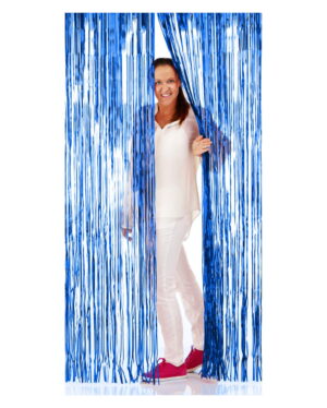 Fransen-Türvorhang Folie blau 1x2m