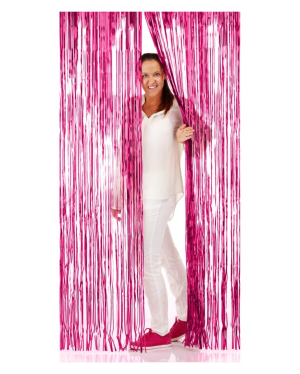 Fransen-Türvorhang Folie pink 1x2m