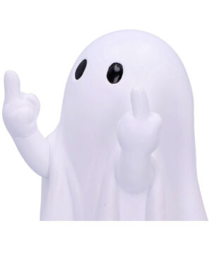 Frecher Weißer Geist mit Mittelfinger Pose 12