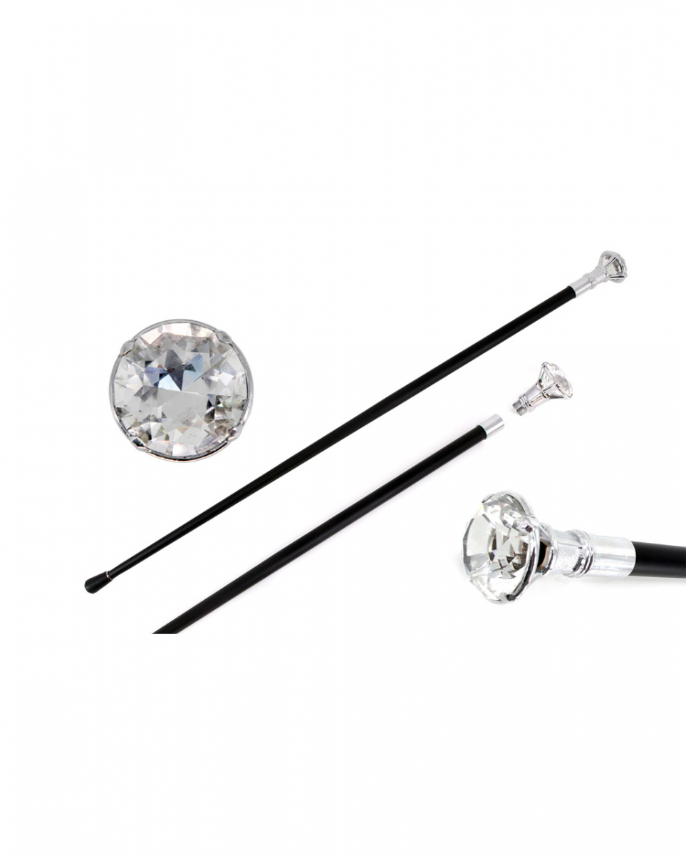 Gehstock mit Diamantknauf aus Glas 1 Gehstock mit Diamantknauf aus Glas