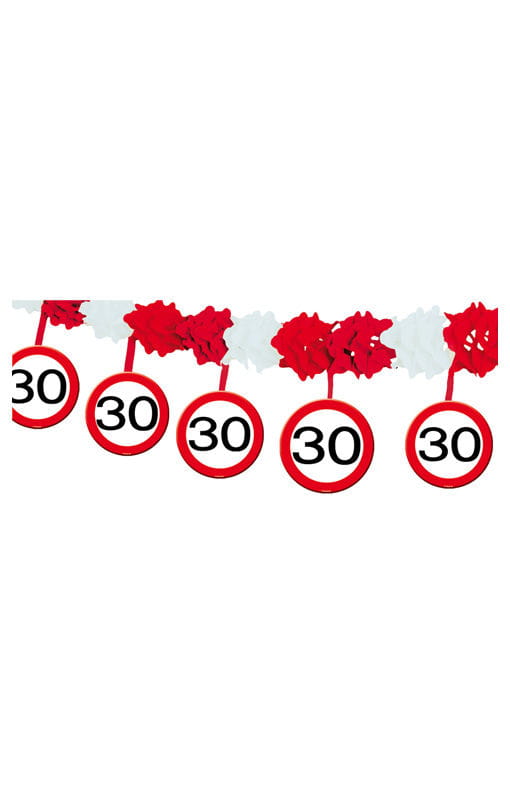 Girlande Verkehrsschild 30