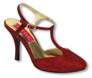 Glitzer Sandaletten rot 37
