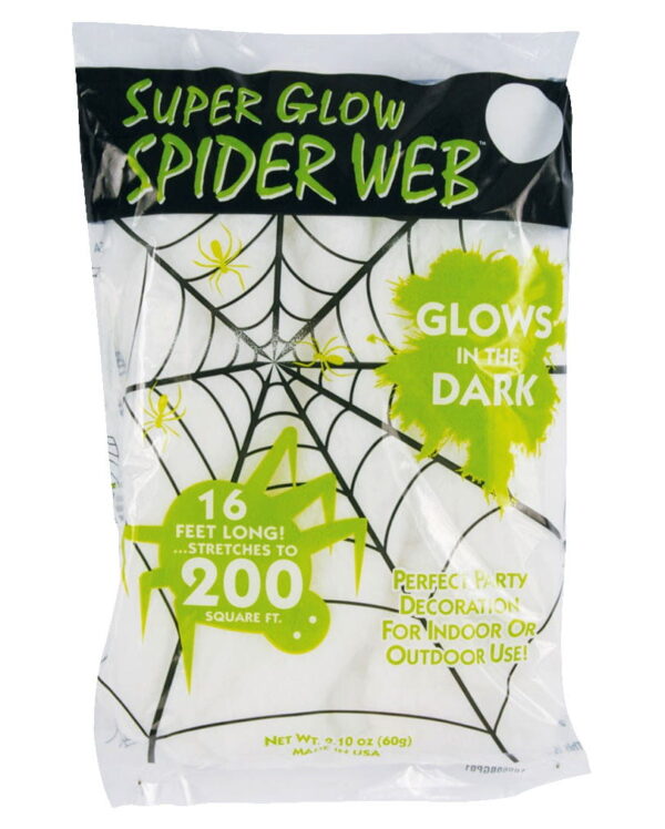 Glow in the Dark Halloween Spinnennetz 60gr.   Leuchtende