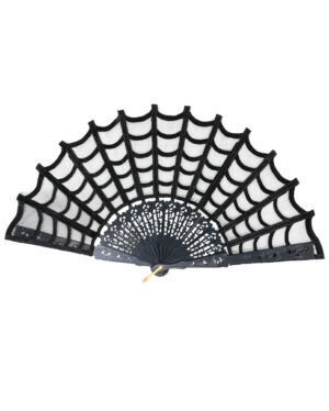Gothic Handfächer - Spinnweben Design