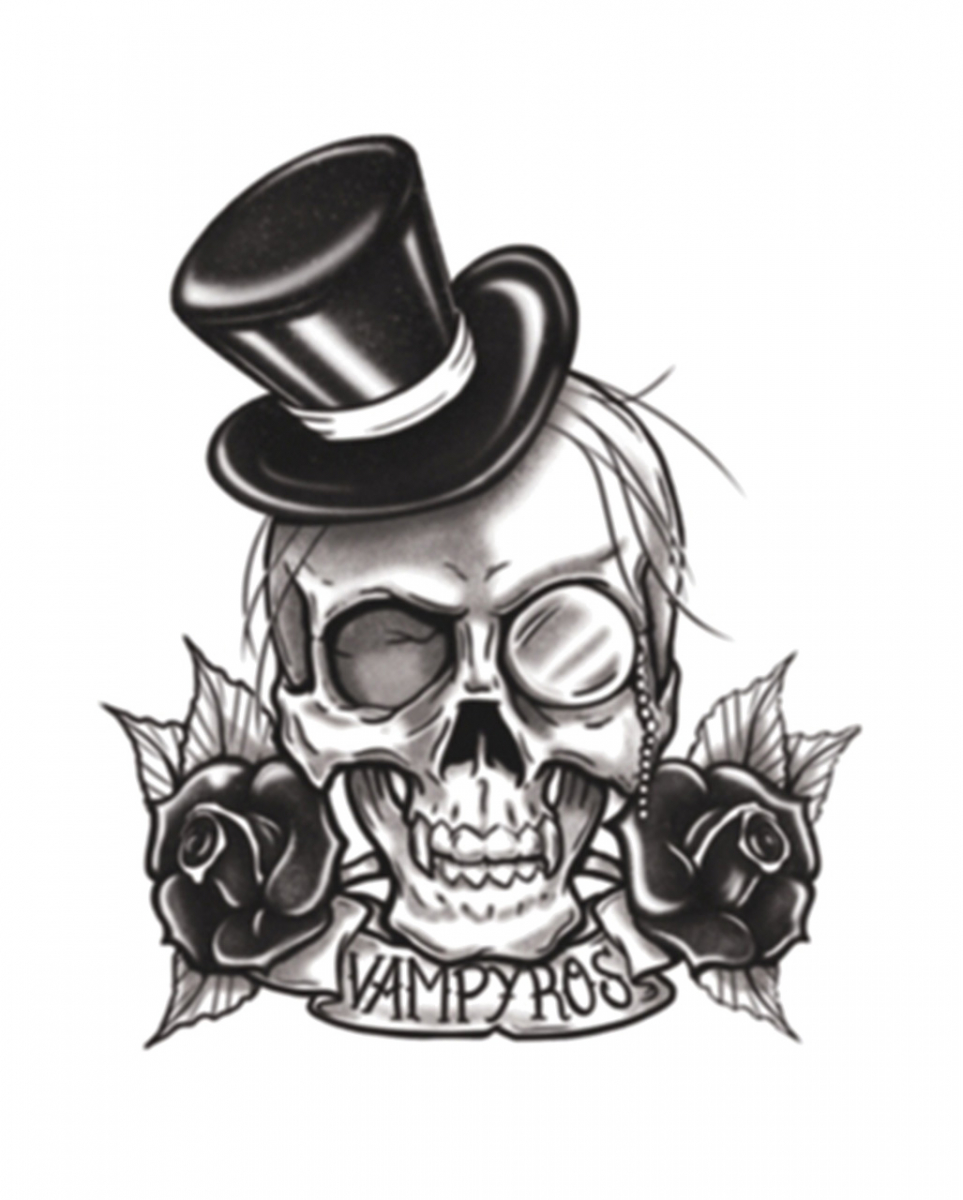 Gothic Klebetattoo Vampyros Totenkopf 1 Gothic Klebetattoo Vampyros Totenkopf