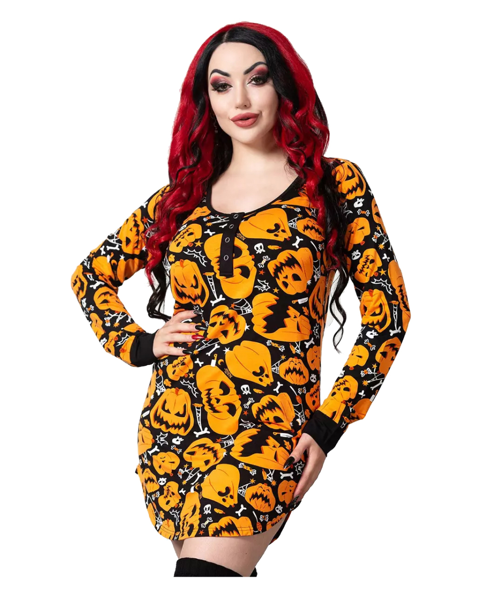 KILLSTAR Night Harvest Henley Kleid L 1 KILLSTAR Night Harvest Henley Kleid XL