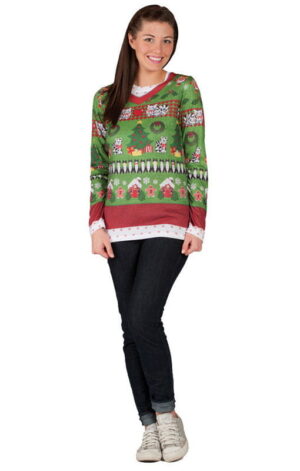 Kitschiges Damen Weihnachts Longsleeve L / 40