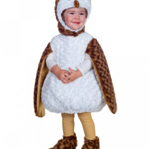 Kleine Plüsch Schleiereule Babykostüm für Fasching L