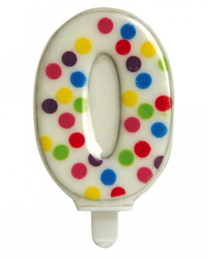 Konfetti Zahlenkerze Nr. 0 (6