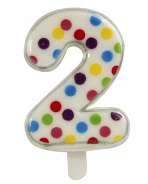 Konfetti Zahlenkerze Nr. 2 (6