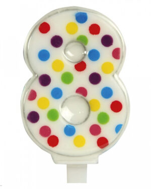 Konfetti Zahlenkerze Nr. 8 (6