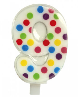 Konfetti Zahlenkerze Nr. 9 (6