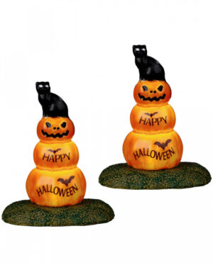 Lemax Spooky Town - Cat and Pumpkin 2er Set