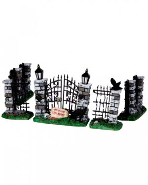 Lemax Spooky Town - Spooky Iron Gate & Fence