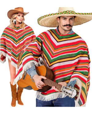 Mexikanischer Poncho mit Fransen