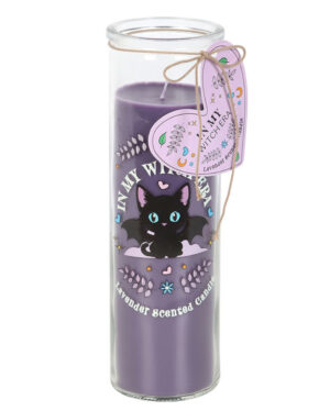 Of Whiskers & Wings Lavenderkerze mit Katzenmotiv 20cm