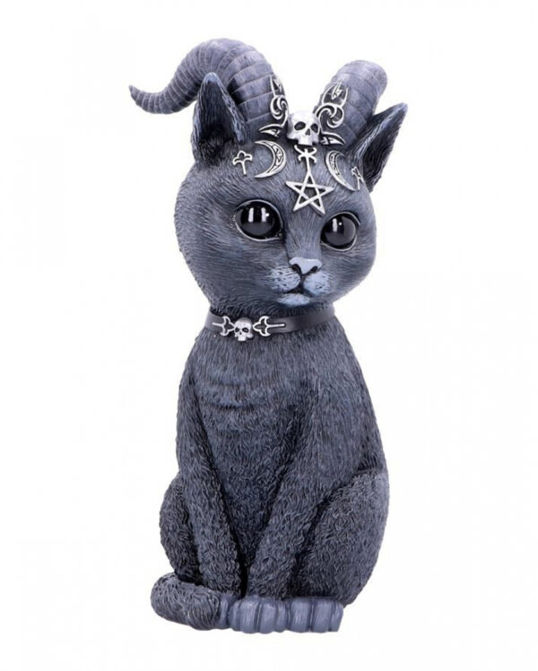 Okkulte Katzenfigur mit Ziegenhörner 26