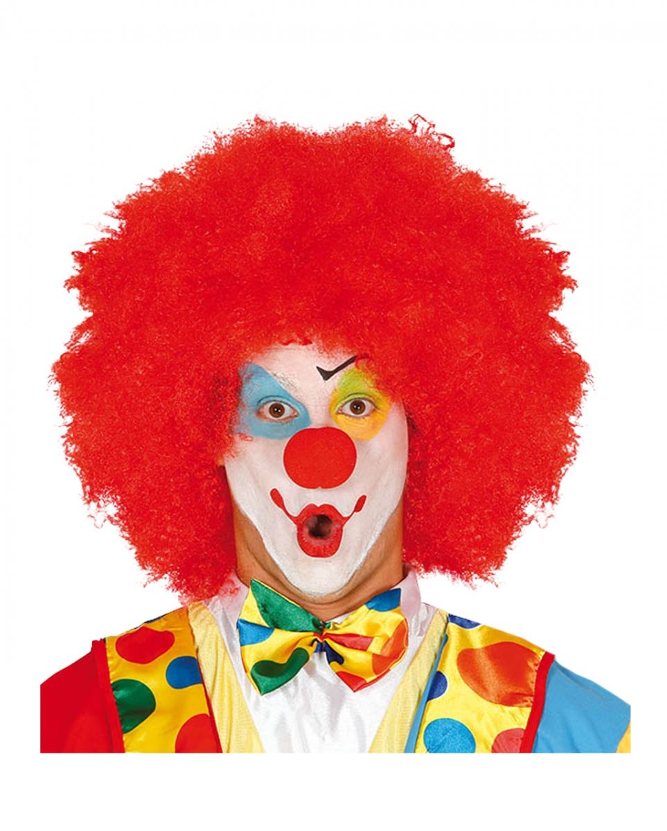 Rote Afro Clown Perücke 4 Rote Afro Clown Perücke