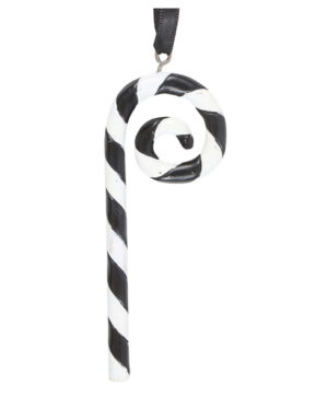 Schwarz-Weißer Candy Cane als Hängedeko 18cm