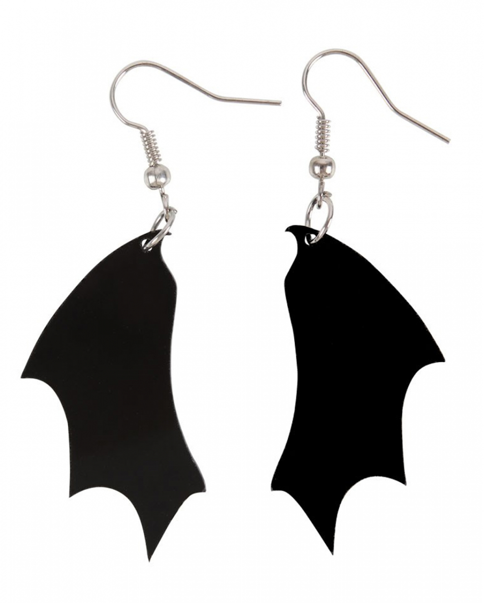 Schwarze Fledermausflügel Ohrringe 1 Schwarze Fledermausflügel Ohrringe