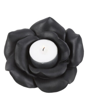 Schwarze Rose als Gothic-Teelichhalter 11cm