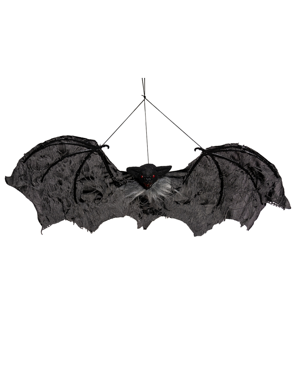 Schwarze Vampir Fledermaus mit Fetzenflügel 60cm