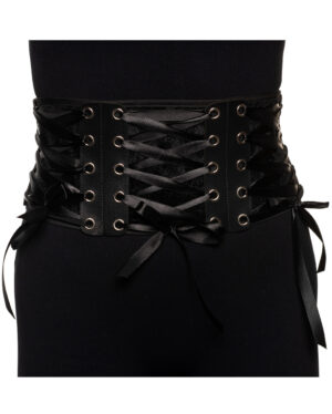 Schwarzes Mieder mit Schleifen