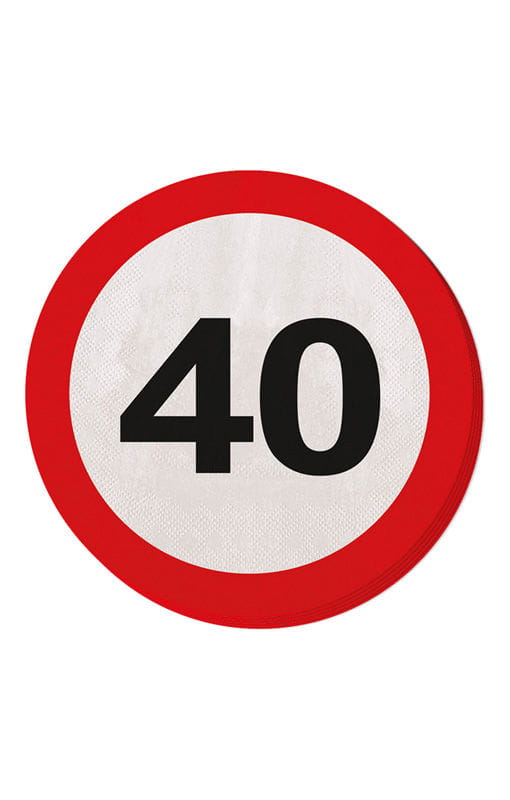 Serviette Verkehrsschild 40
