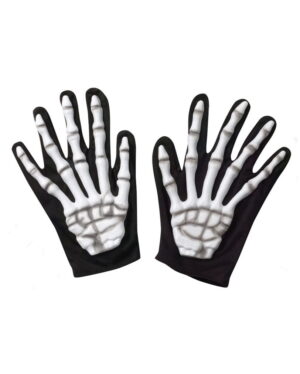Skelett Handschuhe mit Knochenapplikation