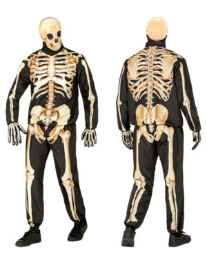 Skelett Sofortkostüm mit Maske & Handschuhe XL