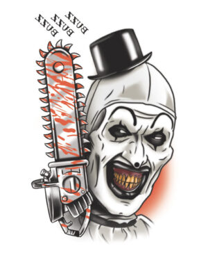 Terrifier 3 - Art The Clown Chainsaw Klebetattoo