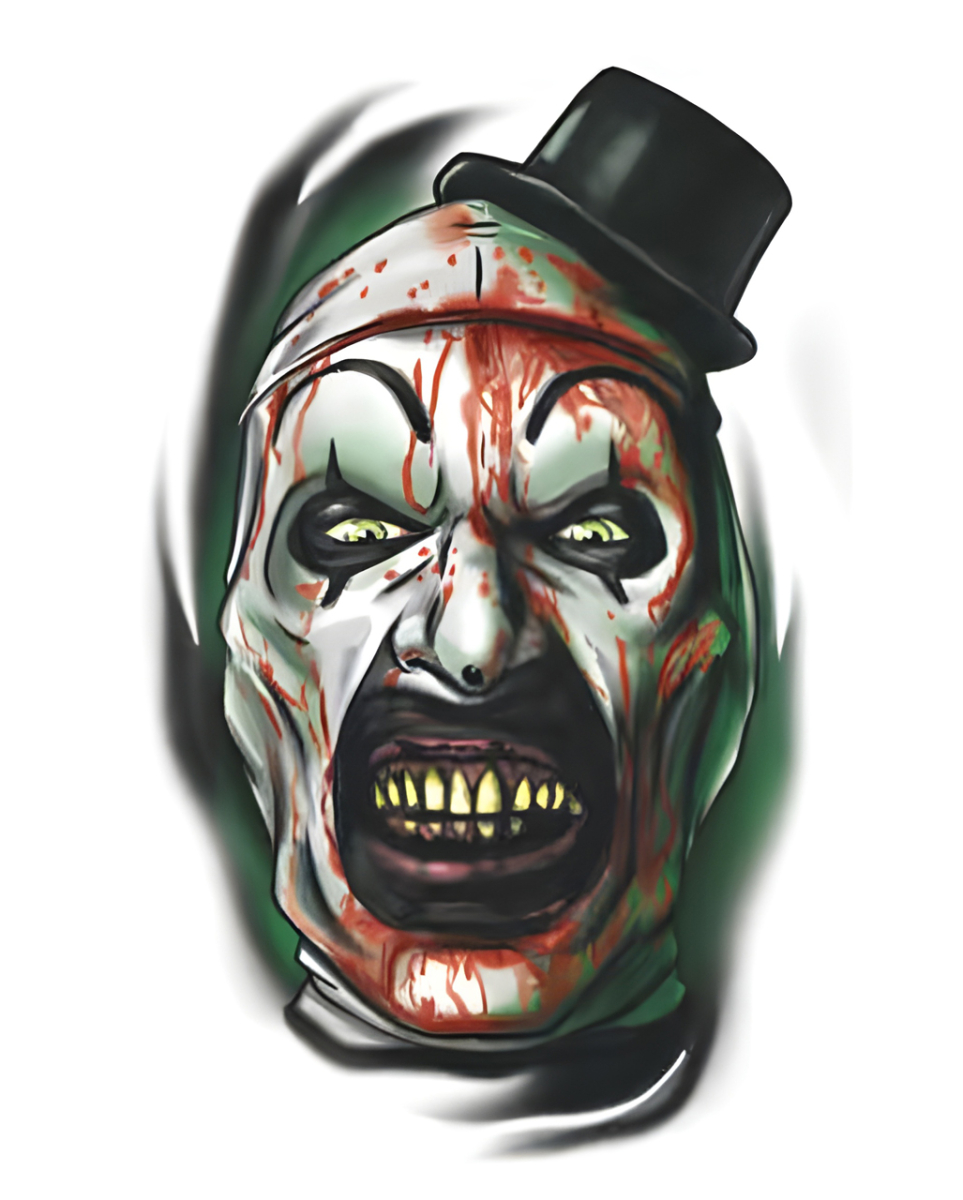 Terrifier – Art the Clown Portrait Klebetattoo 1 Terrifier – Art the Clown Portrait Klebetattoo