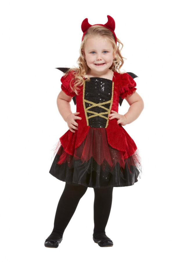 Teufelchen Kostümkleid für Kinder für Halloween & Fasching M