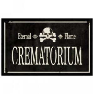 Vintage Gothic Crematorium Schild 43x11cm Gothic Deko