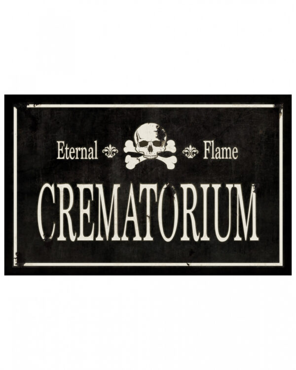 Vintage Gothic Crematorium Schild 43x11cm Gothic Deko