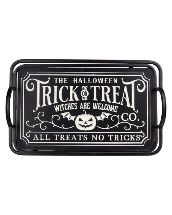 Vintage Halloween Holztablett "Trick or Treat"