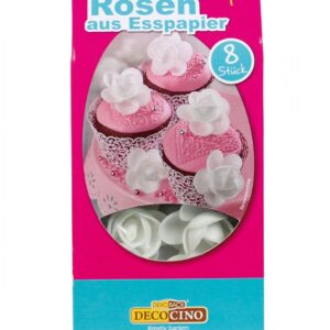 Weiße Esspapier Rosen 8 St. ✿ bestellen